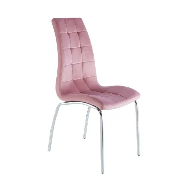Krzesło RÓŻOWY tkanina velvet pikowana DC2-092V